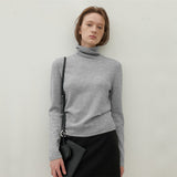 (T-6981)ESSENTIAL CASHMERE LOOSE HIGH NECK KNIT
