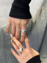 [925silver] Heavy wave ring