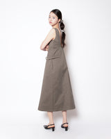 BACKLESS LONG ONE-PIECE (KHAKI)
