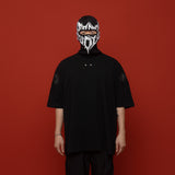 HIERARCHY STUDIOS Spellbound - ブラックグランジワイドオーバーサイズTシャツ