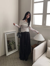 Contour belted wide slacks