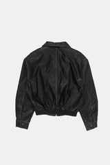 Northway washed leather collar jumper