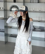 レースミニスターTシャツ_ホワイト