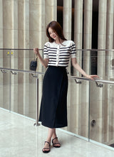 Hazel Stripe Puff Knit Cardigan