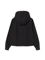 COTTON SHIRRING HOOD JACKET BLACK