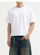 Men's Cotton Short Sleeve Real Crop Tee White