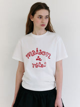 メゾン ド ロラ アウトライン Tシャツ ホワイト