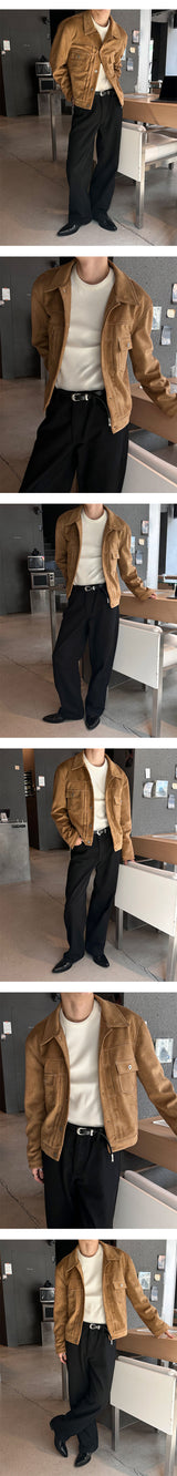 [F/W] Suede trucker jacket(4color)