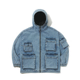 DSXBS WAX REAL DENIM 5 POCKET HOODED JACKET VINTAGE BLUE