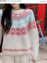 #Sorbet Ribbon Nordic Wool Knit (2color)