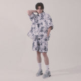 tie-dye cargo shorts_white