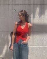 Bit halter button sleeveless