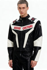 Colorblock Armor Biker Jacket