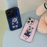 Bubble Gum epoxy bumper smartphone case(pink silver)