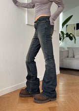 CURVED SLIM BOOTS CUT DENIM
