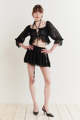 MERMAID SHEER CARDIGAN black
