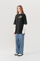 メルティングチェリーピグメントウォッシングTシャツ [CHARCOAL]