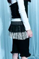 Star dot layered cancan skirt