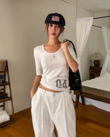 Macha crack numbering elbow length short sleeves