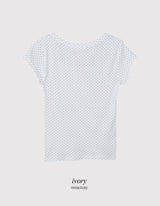 Dot Slim U-neck Short Sleeve T-shirt (3color)
