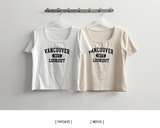 ローブレタリングスクエアネックショートスリーブTシャツ