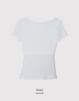 #ベーシックスクエアキャップスリム半袖Tシャツ (5color)