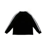 PEANUT STAIN - 4ストライプス アーム ブラック ボクシー ロングスリーブ Tシャツ