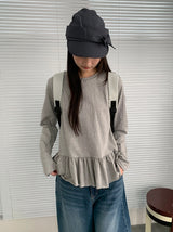 Lapus Cotton Frill Long Sleeve Tee
