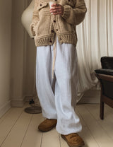 Dion sheepskin wide jogger pants