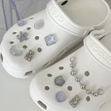 [made]purple&silver resin shoes charm set 