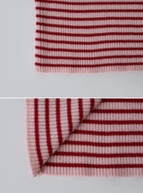 Slim Fit Crop Border Rib Knit (4color)