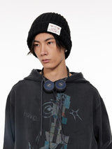 Retro warm woolen chunky knit beanie hat