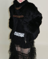 Rachel Two-Belt Detail Short Length Fur Jacket (Lining Quilted)