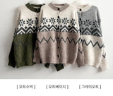 Denby snowflake Nordic button knit cardigan