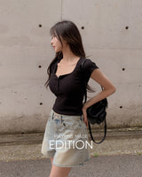 [MADE] Hitch Henley neck short-sleeved T-shirt