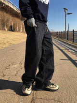 Throw Indigo Embo Washed Denim Pants