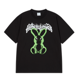 25SS NEON ALIEN RABBIT SHORT SLEEVE T-SHIRT BLACK