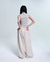 Line Stud String Sweatpants - Oatmeal