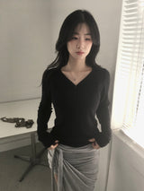 テンセル Vネック Tシャツ