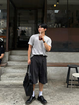 フォールドクロップロールアップ半袖Tシャツ