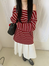 Sweet Stripe Off-Shoulder