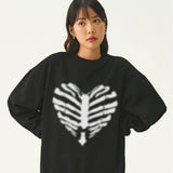 [UNISEX] ボーンハートドットシルエットマントゥマン
