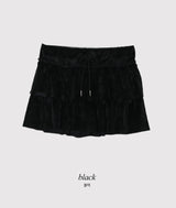 メリー ティアード ベルベット ミニスカート (4color)