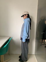 Chiffonne Brushed Hood Half Zip-Up Fleece Sweatshirt