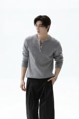 Textured Half Zip Knit Sweater