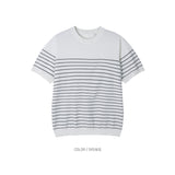 Linea Stripe Dangara Short Sleeve Knit 3COLOR