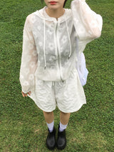 Zan Flower Embossed Short Pants (5c)