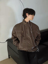 ASCLO ダブル バイカー レザー ジャケット (2color)