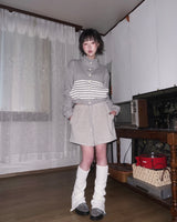 (2color) Waffle Stripe High Neck Bomber Cardigan