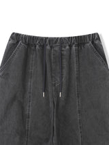 染色ウォッシュ加工パネルパンツ